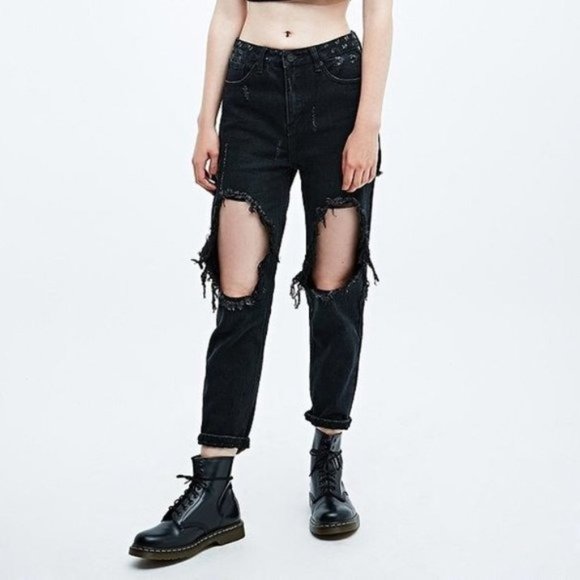 Unif‎ X Urban Outfitters Twerk Jeans Black 27 - Picture 2 of 14